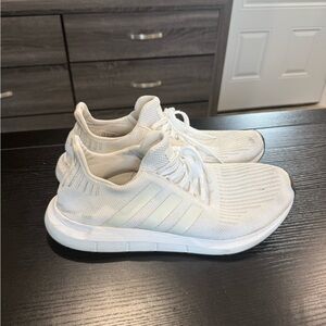 adidas White Knit Low-Top Sneakers